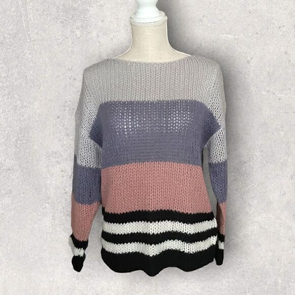 Lucky Brand | Women’s Bold Stripe Wool Blend Pullover Sweater Size Small S - Picture 1 of 11